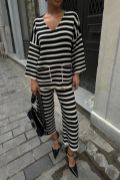 Candy Çizgili Straight Fit Pantolon Takım 9705-015 resmi